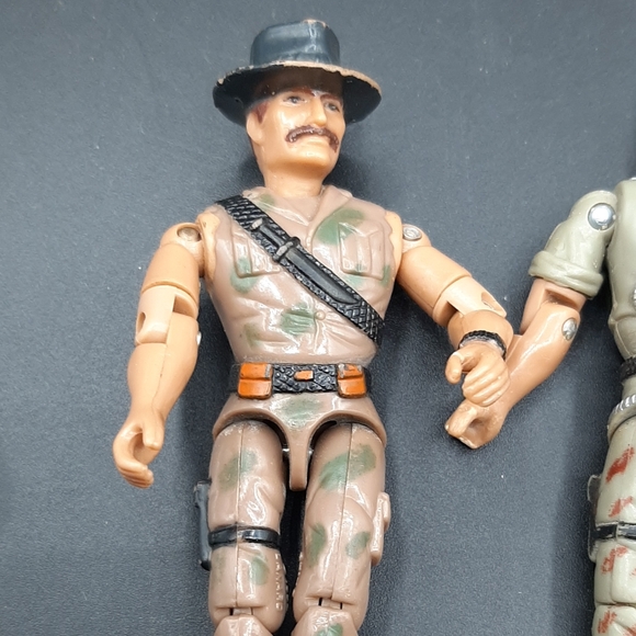Vintage 3 Lanard Action Figures 1986 The Corps GI Joe 3 3/4" Croc Shark Sarge - Picture 2 of 7